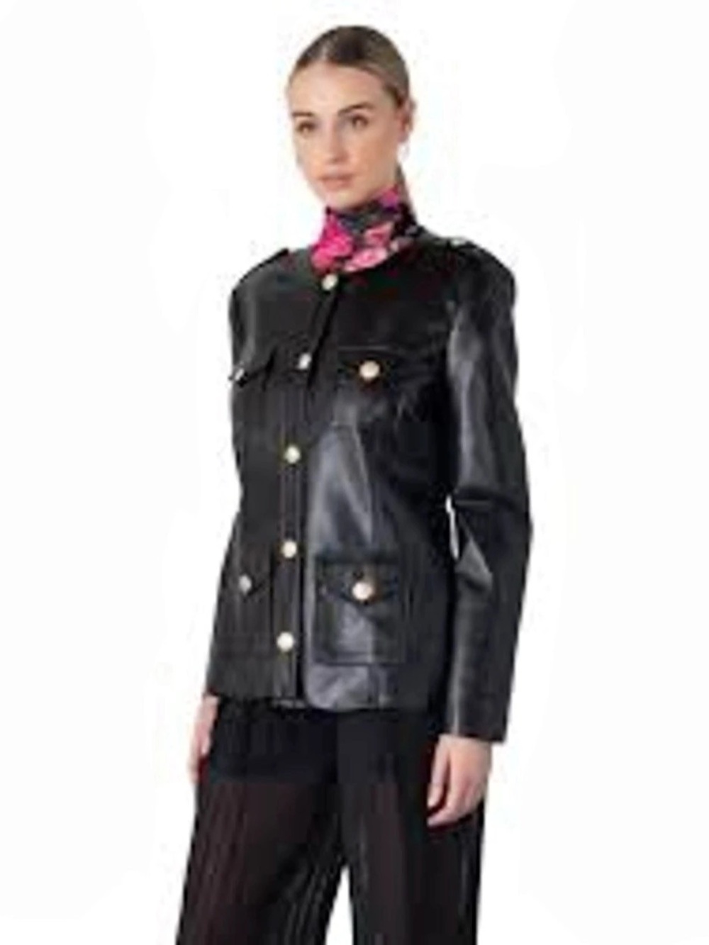 Generation Love Faux Leather Blazer Black Size Small - Picture 3 of 7